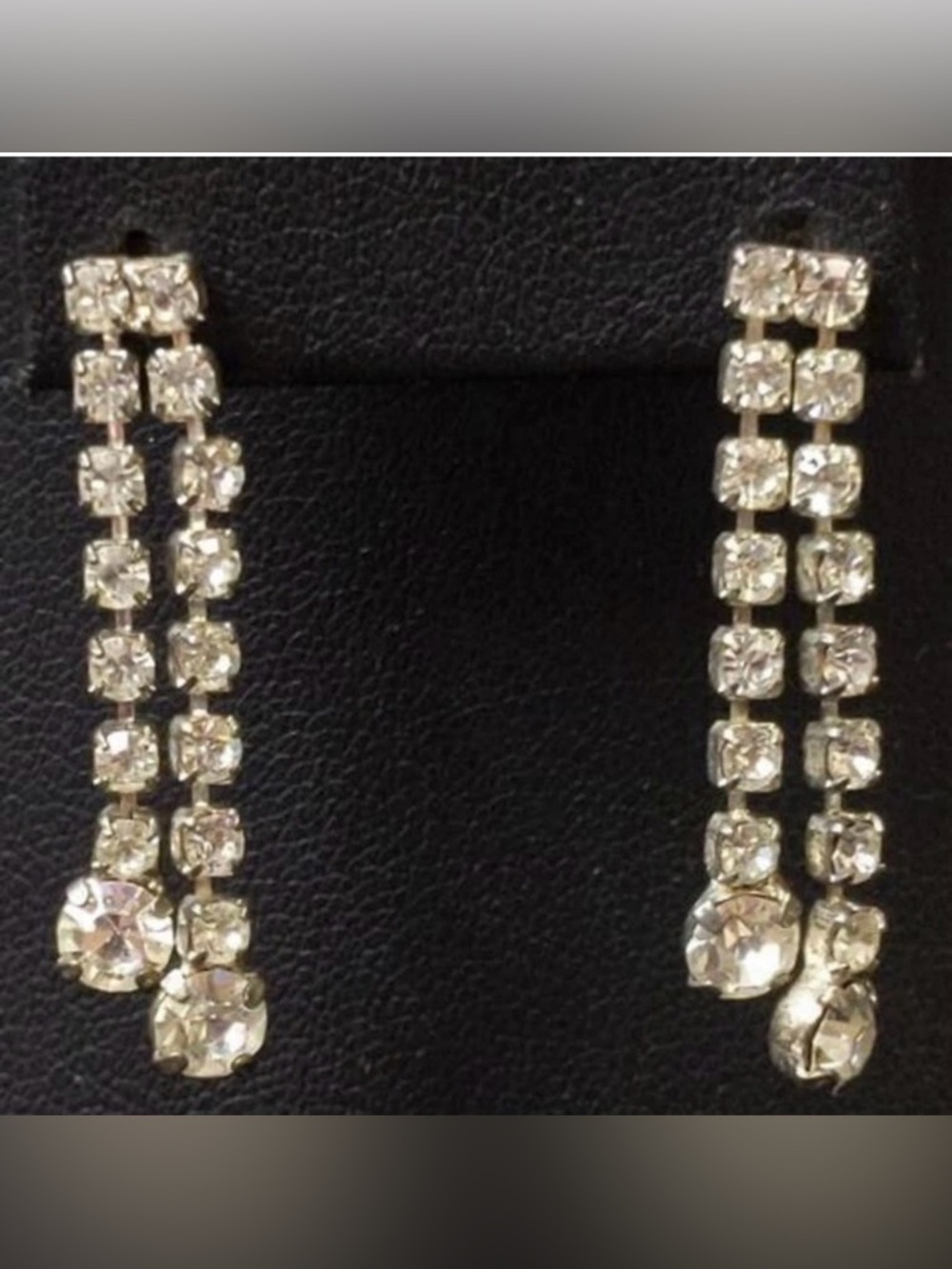 Clear Crystal Linear Drop Earrings - Sparkling Dangle Style
